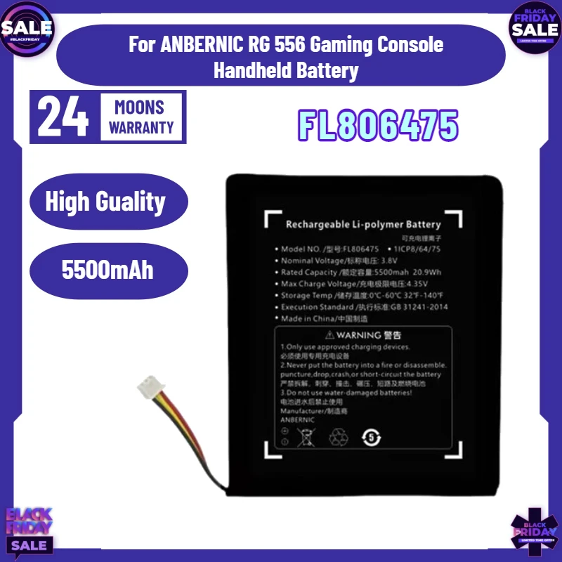 

New 5500mAh FL806475 Battery for ANBERNIC RG 556 Gaming Console Handheld Battery
