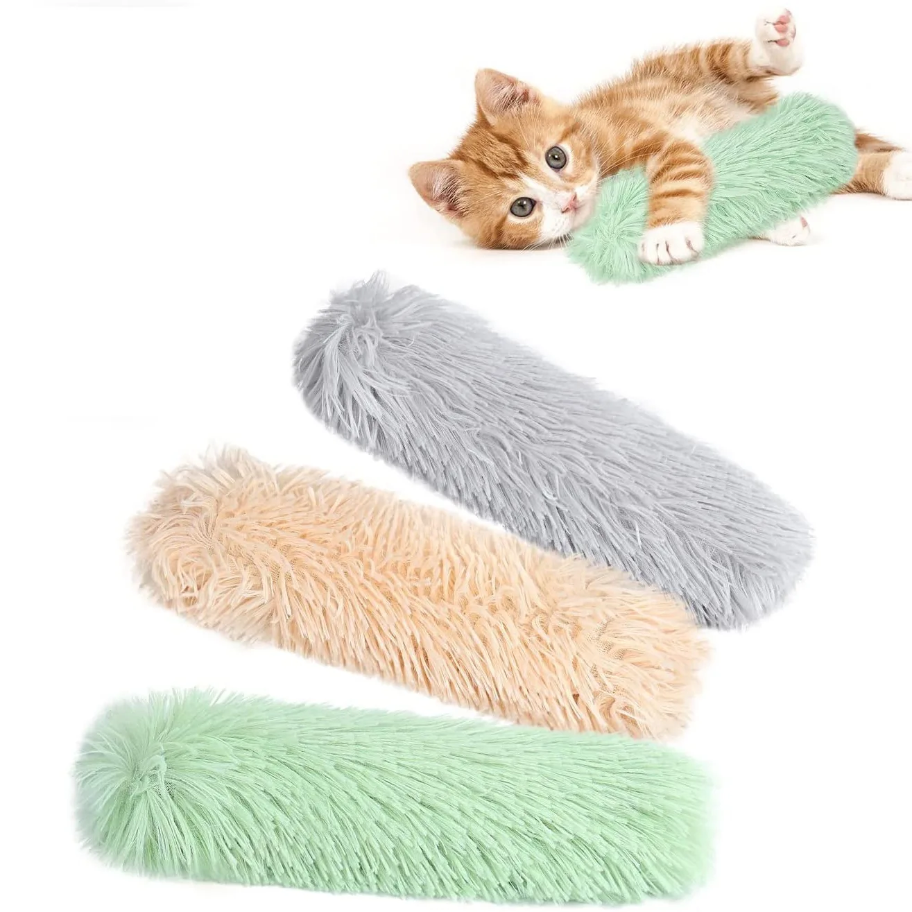 Katzenminze Spielzeug Plüsch Katze Kauspielzeug Katzenminze Self-hi Biss Streifen Kissen Teaser für Katzen Haustier Interaktives Spielzeug MWJ07 – Detail 5