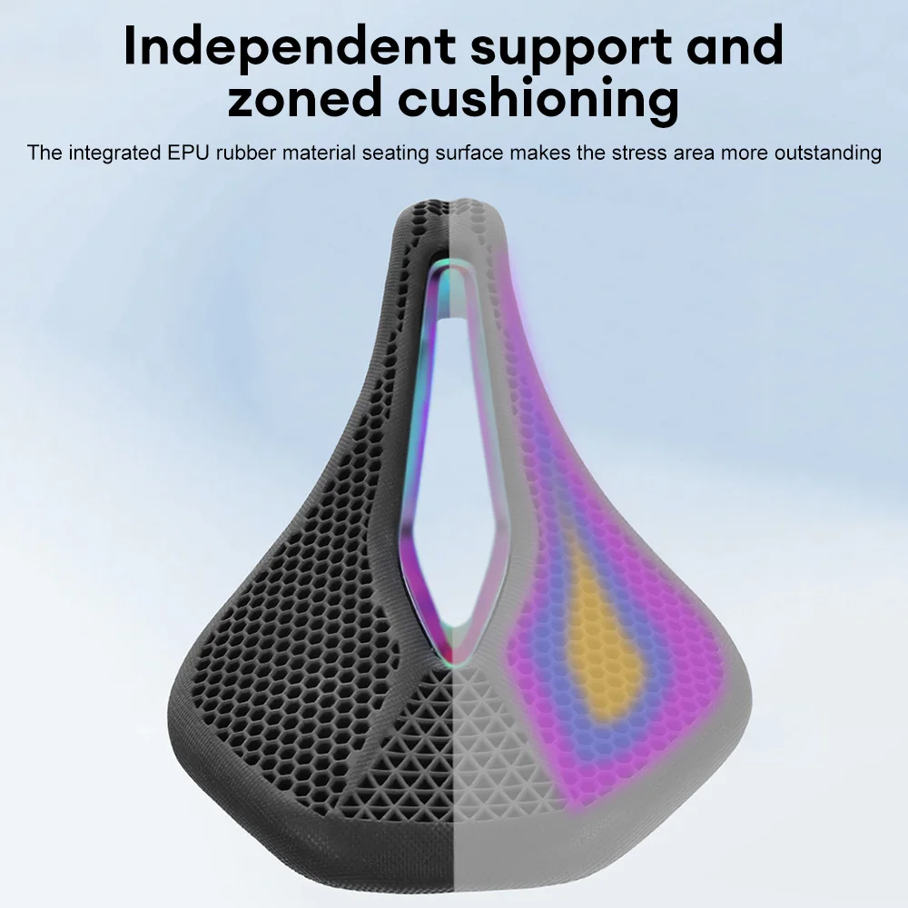 Bike Seat Honeycomb 3D Breathable Bicycle Saddle Durable Cycling Cushion Exercise Bike Saddle for Men and Women Bike Accessories