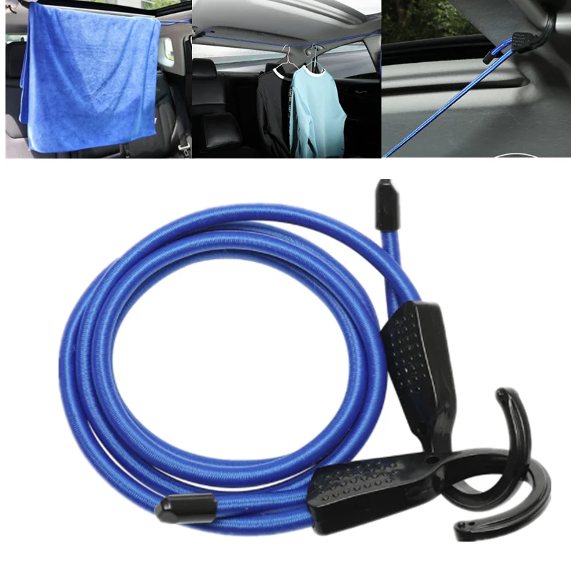 1.5M Elastic Strap Adjustable Tension Belt Car Clothesline Hook Cargo Luggage Lashing Buckle Rope For Motorcycle Travel