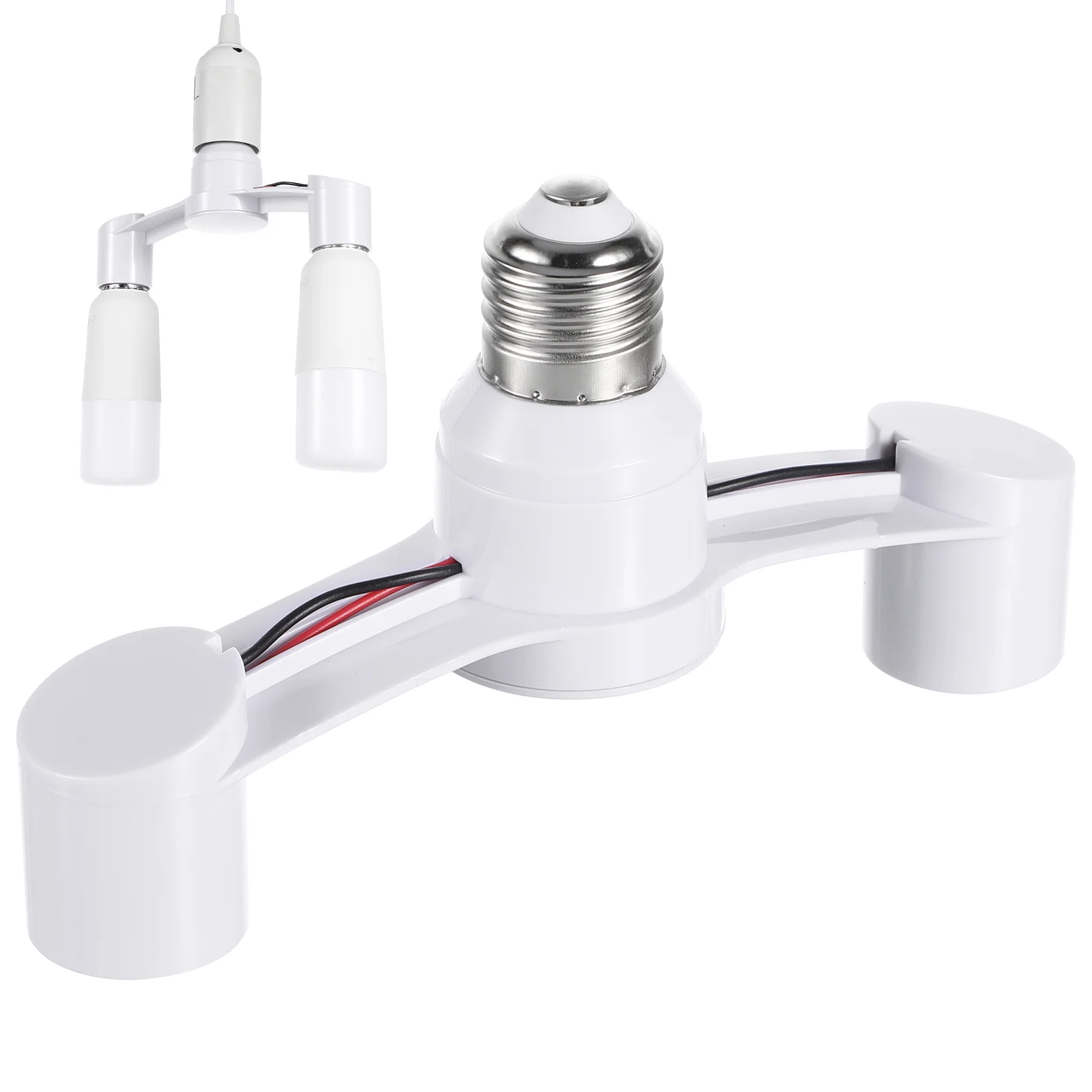 

Light Socket Splitter Double Heads E27 Branch Adapter Socket Converter for LED Bulbs Home Office Workshop Use Light Sockets