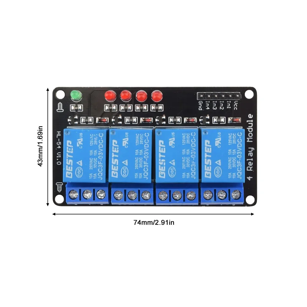 3V 1-channel 2-channel 4-channel relay module low-level triggered luminous relay output relay module