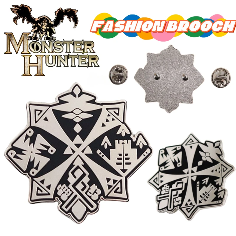 الوحش هنتر وايلدز ناتا جيما فيلين الإبداعية الكرتون شارة معدنية زوجين موضة شخصية بروش ملحق هدية عيد