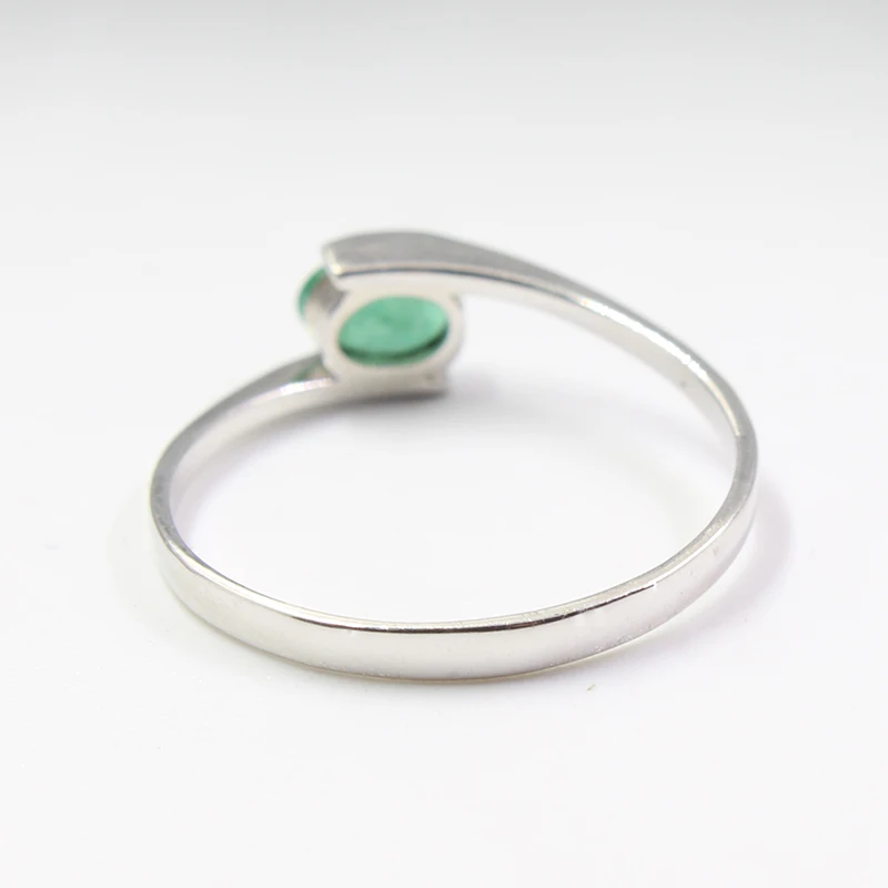 Hotsale 925 Silver Emerald Ring for Engagement 4mm * 6mm Natural Emerald Silver Ring Real 925 Silver Emerald Jewelry