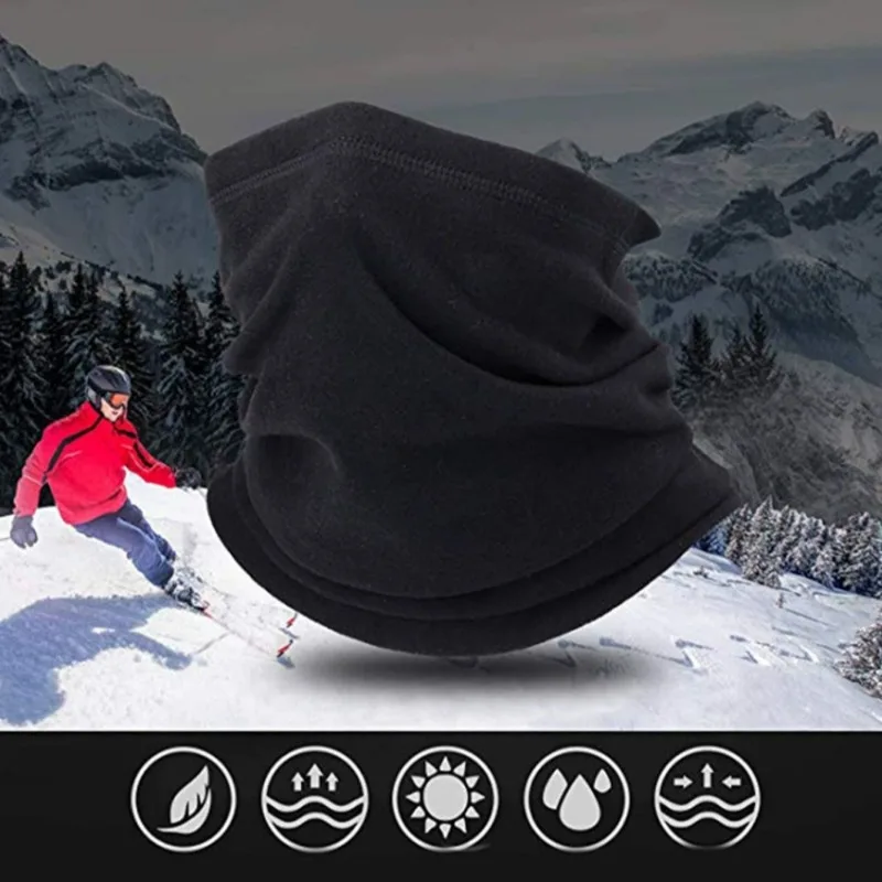 Winter Warm Polar Fleece Neck Gaiter Skiing Running Sport Scarf Face Mask Windproof Warm Head Cover Men Women Cycling Headwear, image 3