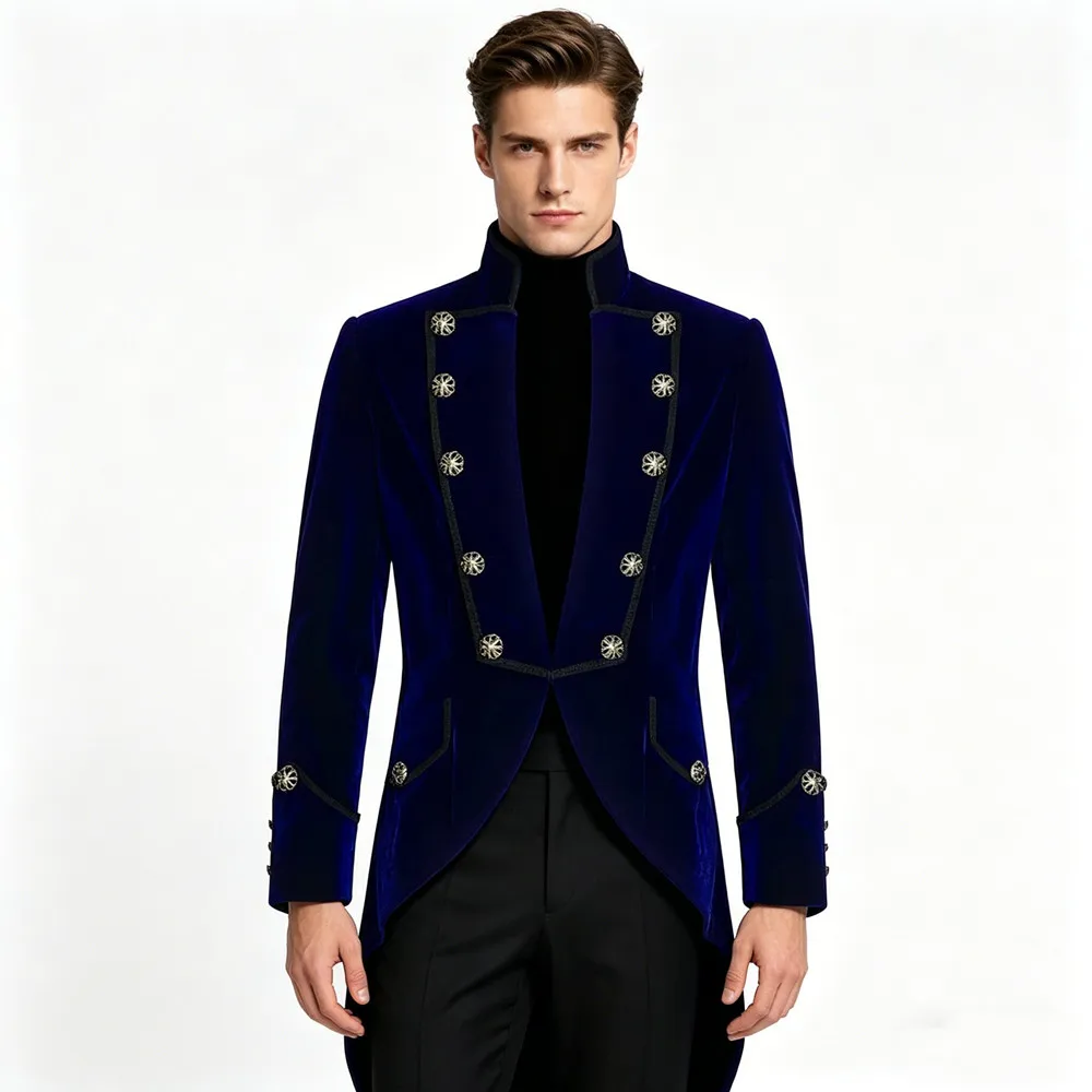 

Мужской фрак-свободный костюм для выступлений: свадебный, сценический, для певцов и хоров, винно-зеленый, синий, для волшебников, для выступлений на сцене, для выпускных вечеров