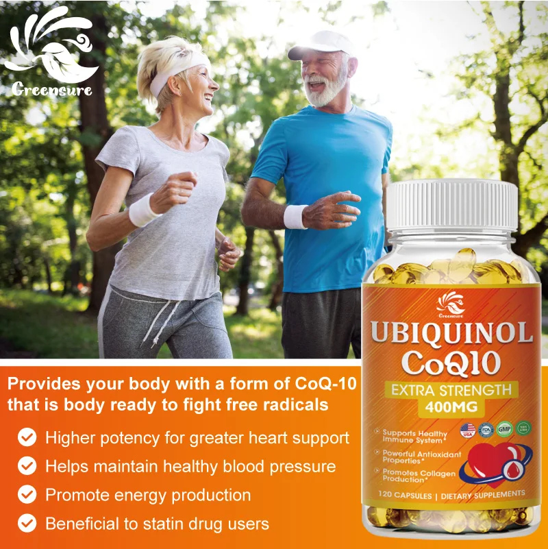 CoQ10 Capsules (Ubiquinone) 400mg, Antioxidant Support for Brain, Heart, & Energy Health – High Absorption Supplement