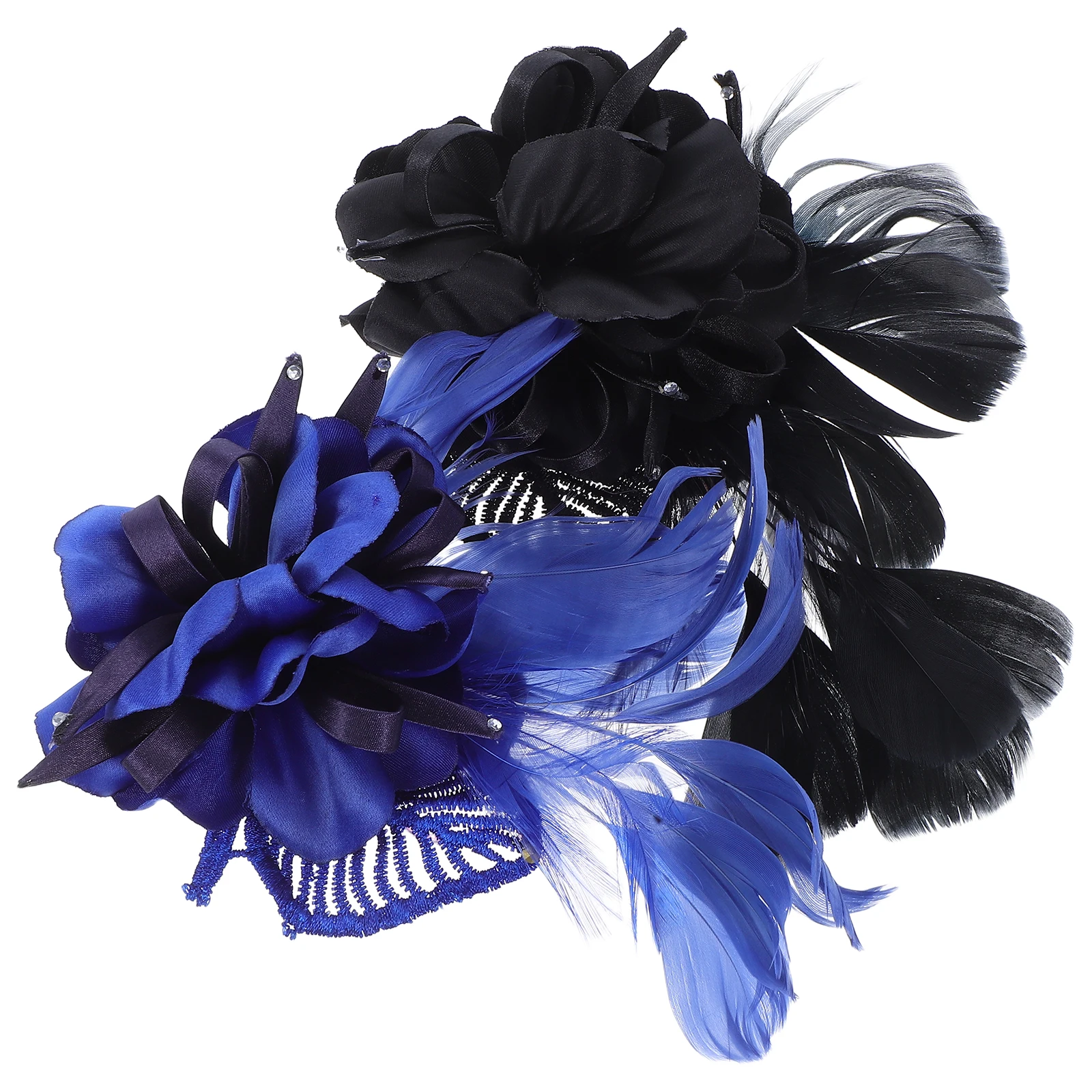

2pcs Vintage Fascinator Hair Clip Versatile Brooch Pin Simulation Flower Headwear Women Cocktail Tea Party Dress Accessory