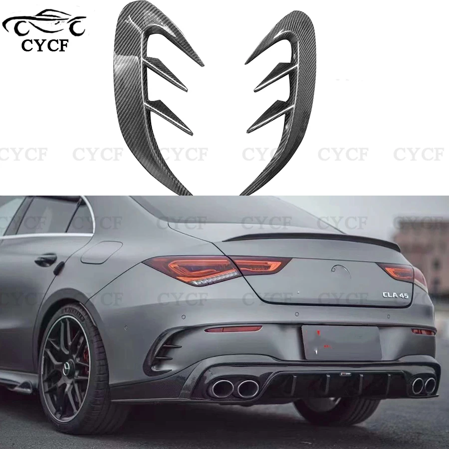 For Mercedes-Benz CLA-Class W118 CLA45 carbon fiber rear bumper spoiler side wing diffuser duck wing car accessories