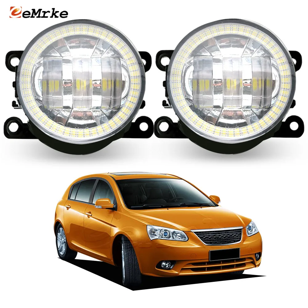 

Upgrade Car Fog Lights Assembly for Geely Emgrand EC7 RV Hatchback 2010-2017 with Lens Angel Eyes DRL Daytime Running Light