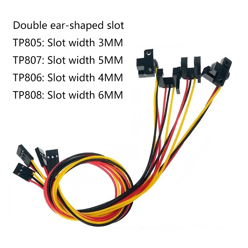 U-shaped TP805, TP806, TP807, TP808 infrared photoelectric switch sensors with 3456mm sensing range, 5V voltage, double ears