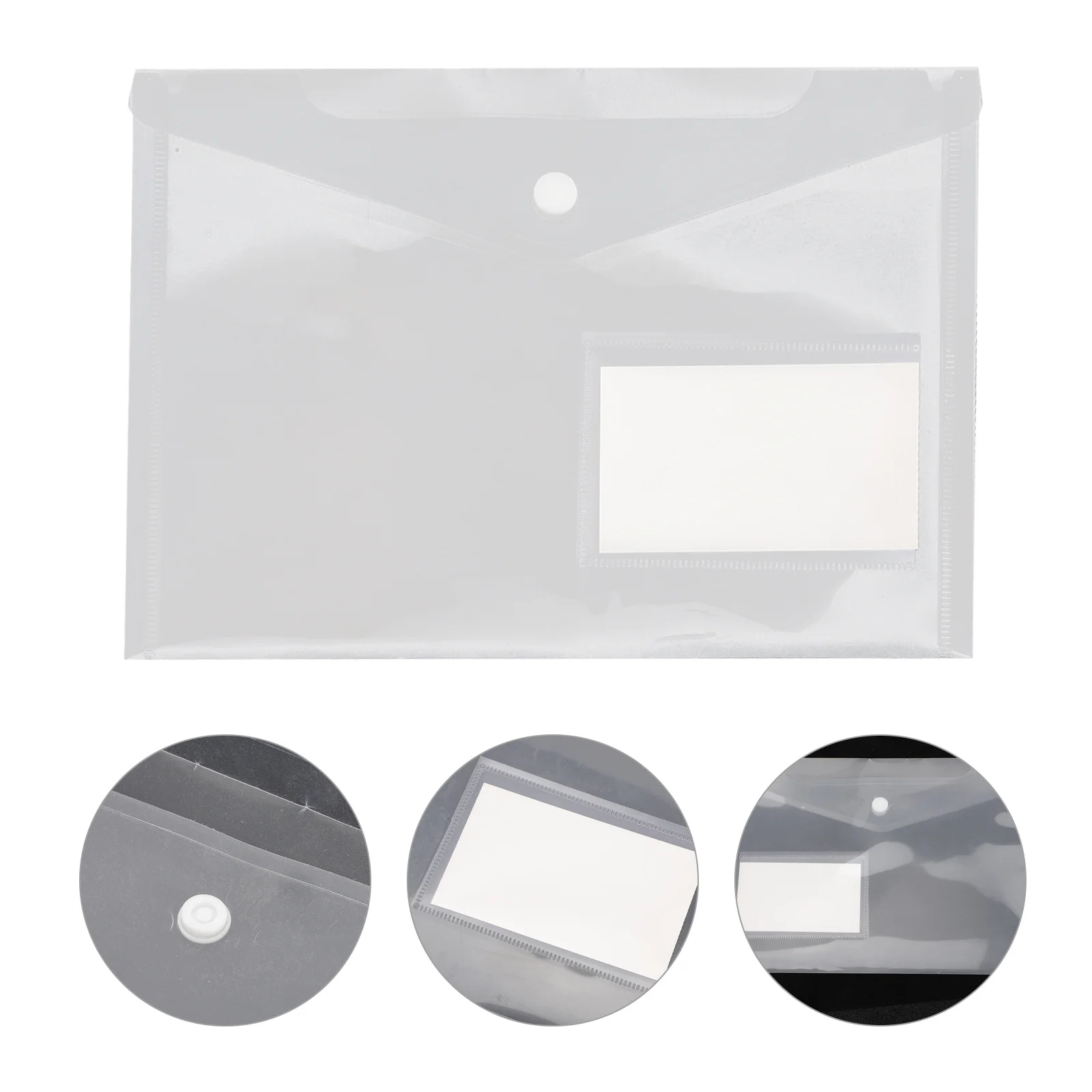 

20Pcs File Organizer Transparent A5 Document Storage Snap Button Closure Portable Lightweight for Receipts Tickets Bills