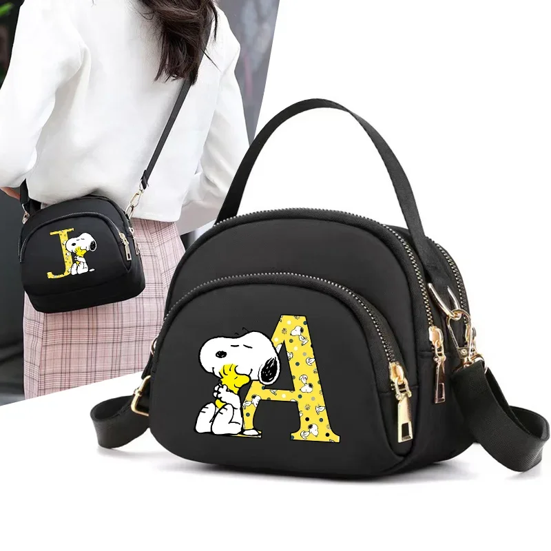 Snoopys, bolso cruzado para mujer, bolso de hombro con letras impresas, bolsos pequeños de lápices labiales de dibujos animados, regalos de cumpleaños divertidos de Anime Merch