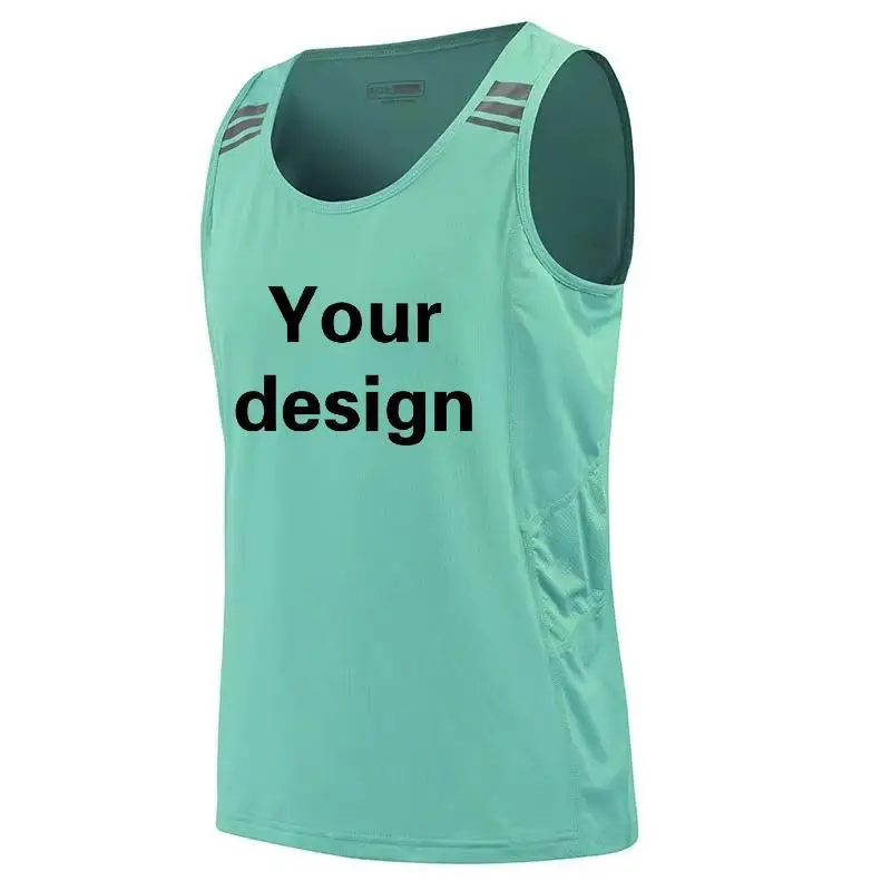 Running Quick Dry Sport Vest Custom Logo Print Personal Team Brand Embroidery Sleeveless T-Shirt Summer Men And Women Tops
