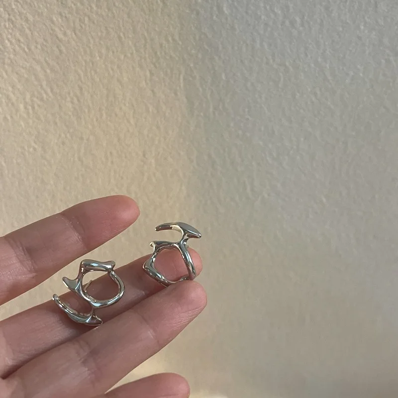 الهيب هوب الشرير موضة غير النظامية السائل المعادن الجوف الأقراط نمط شخصية الأقراط الطويلة Ms فتاة إكسسوارات السفر