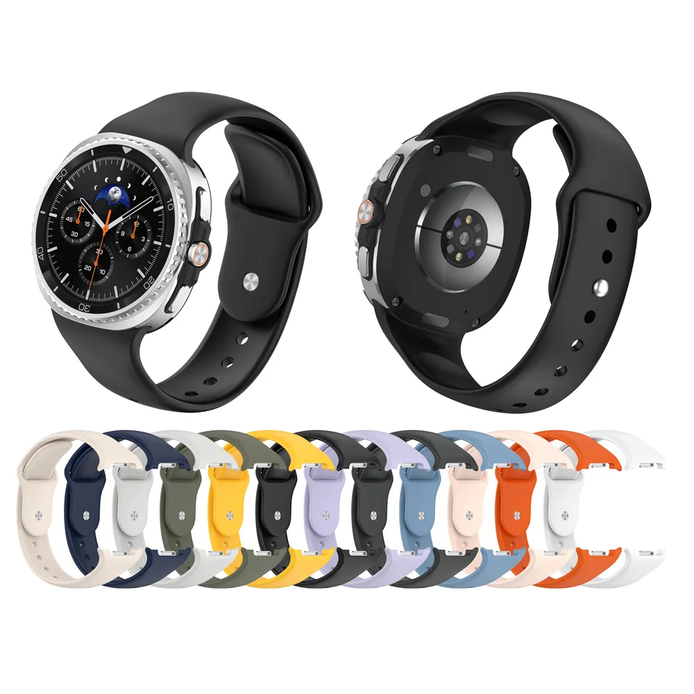 

Мягкий силиконовый браслет, сменные ремешки для Samsung Galaxy Watch 8, 44 мм, 40 мм, Watch8, классический ремешок для умных часов, спортивный ремешок