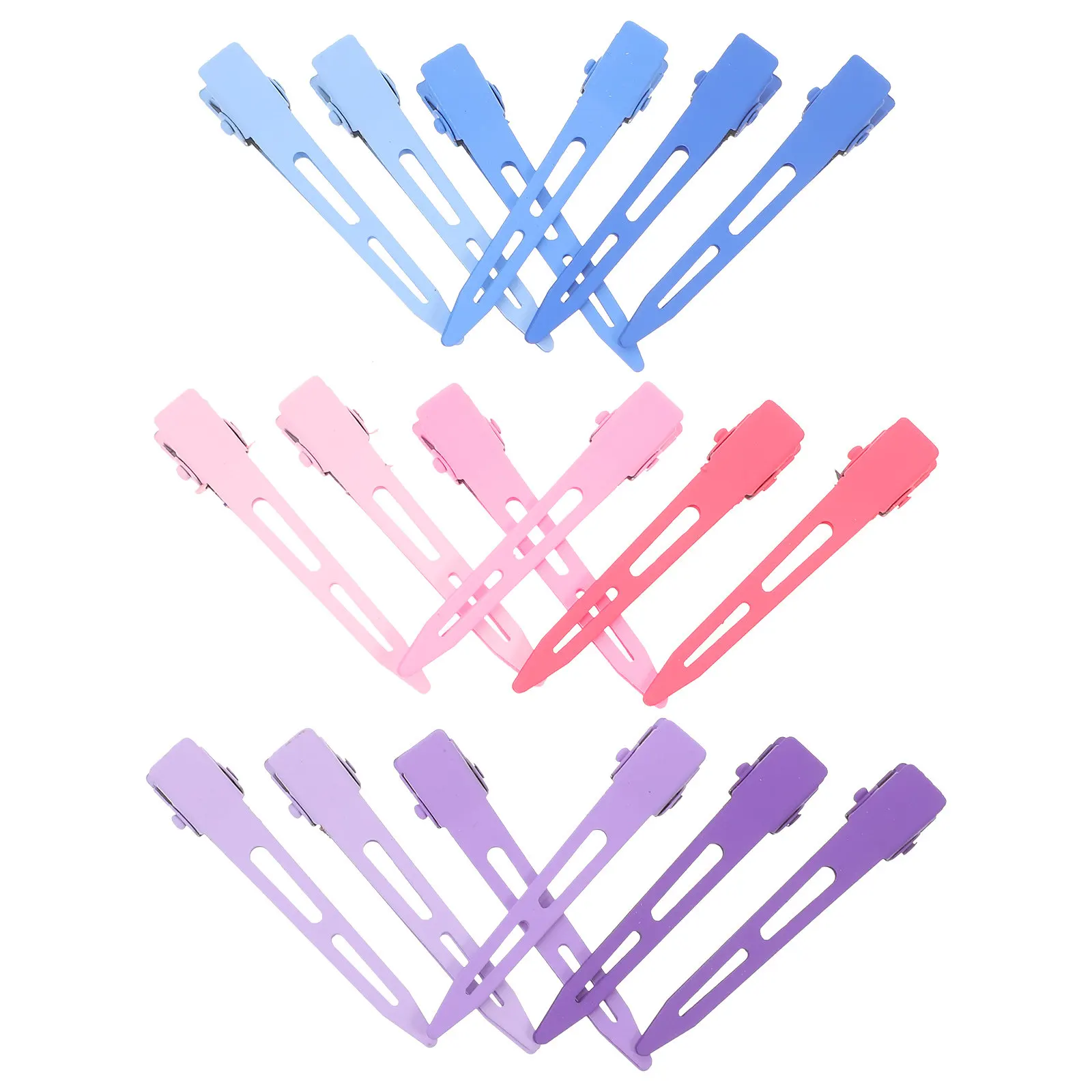 18pcs No Crease Hair Clips Durable Metal Bobby Pins for Styling Women Pink Blue Purple Gradient Hair Partition Folder