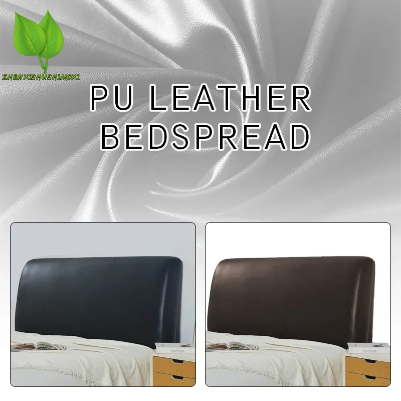 100% Waterproof Artificial PU Leather Headboard Cover Elastic All-inclusive Bed Head Back Bedside Dust Protection Home Hotel