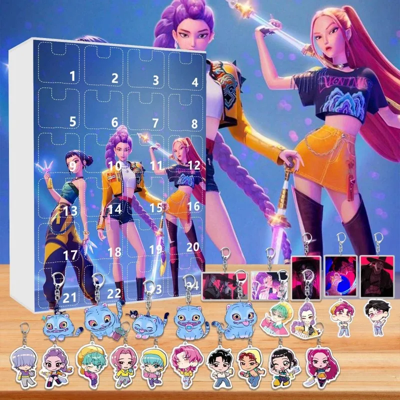

Новый Kpop Demon Hunters Адвент-календарь K Pop Demon Hunters Rumi Mira Zoey Tiger Рождественский обратный отсчет Адвент-календарь Подарок 24 дня
