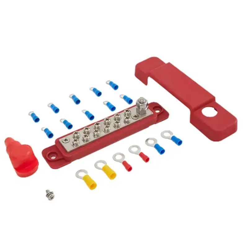 Positive Negative 12 Point Bus Bar Power Distribution Block Termianl Terminal 48V 150A Battery Power Distribution System
