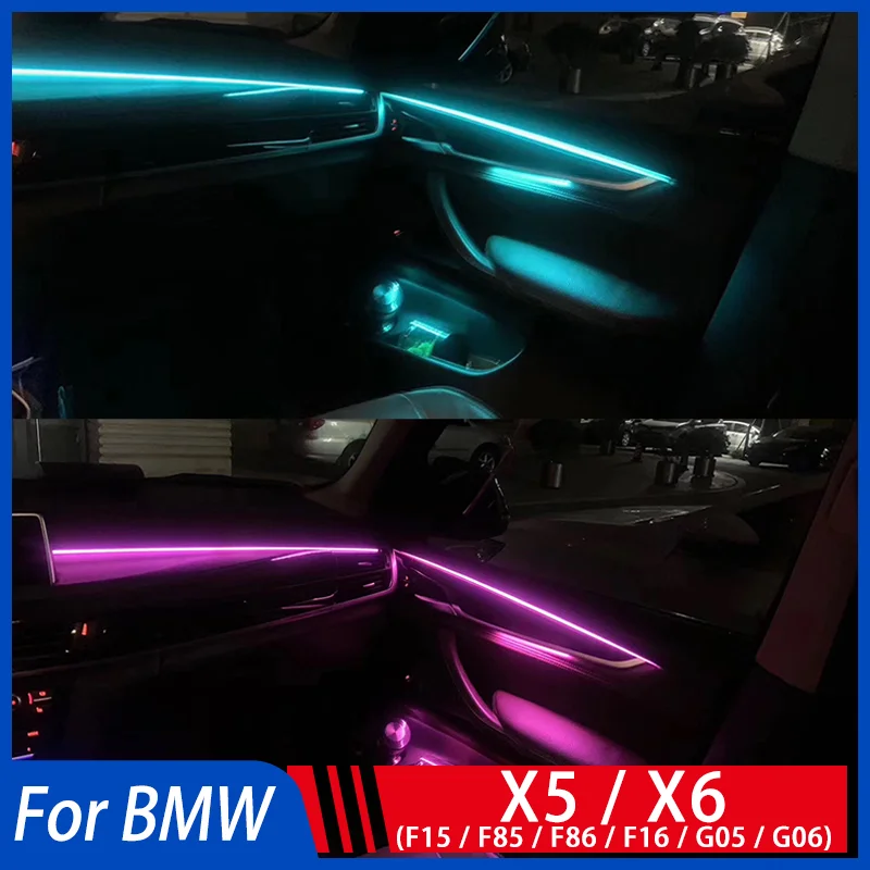 

For BMW X5/X6 8/9/11 Colors Car Decorative Auto Ambient Light Led Strip For F15/F85/F86/F16/G05/G06 Tuning Car Accessories