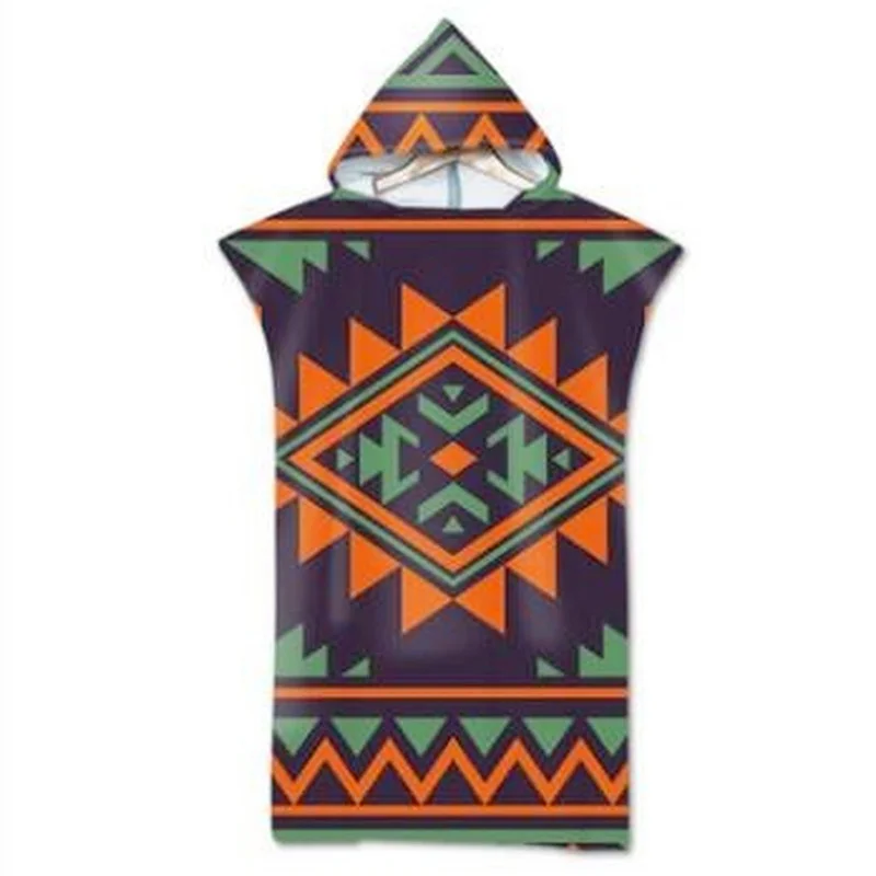 

Towels Beachwear Adult Beach Suit Change Robes Poncho Hood Beach Towel Geometric Printed Microfiber Quick Drying Absorbent Bath