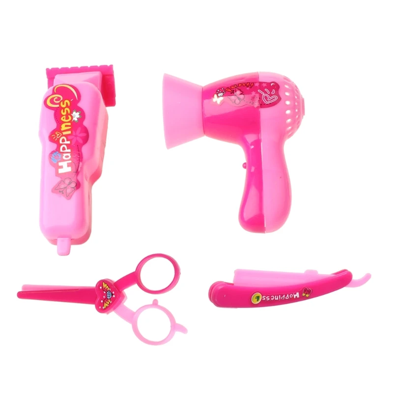 Doll Hair Cut Accessories Girls Gifts Razor Eyebrow Barber Tools Salon Kids Game Hair Dryer Scissors Shaver Scraper Hairdresser