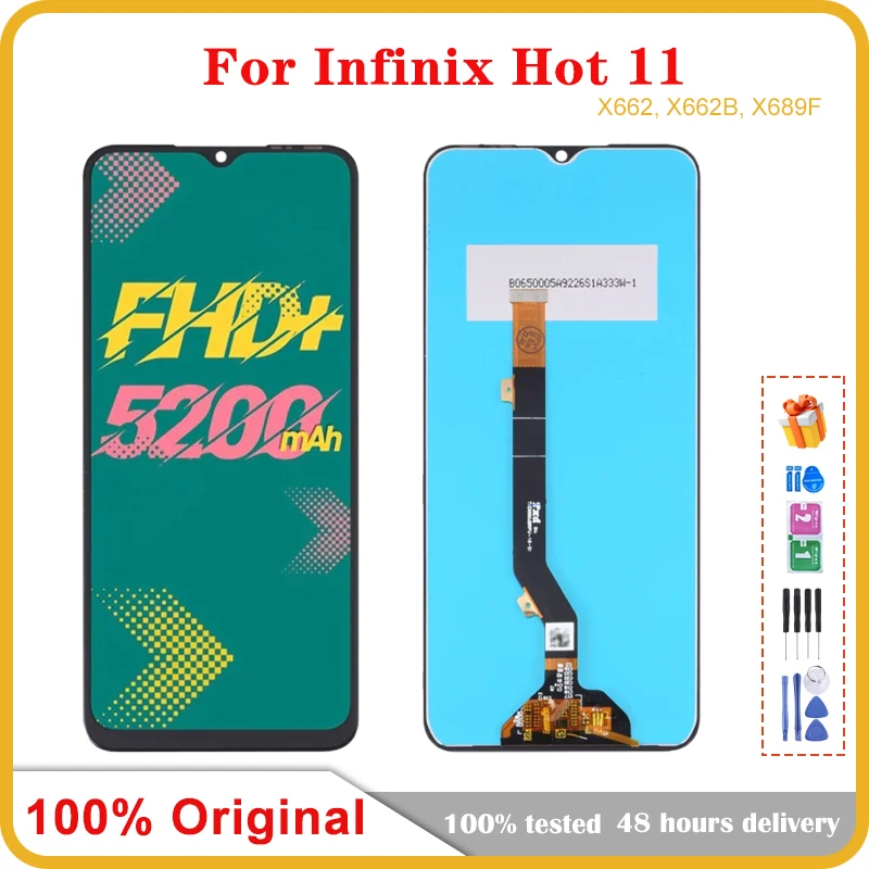 

High Quality 6.6" Orignal Lcd For Infinix hot 11 X662 LCD X662B X689F Display Screen Touch Sensor Digitizer Replacement Parts