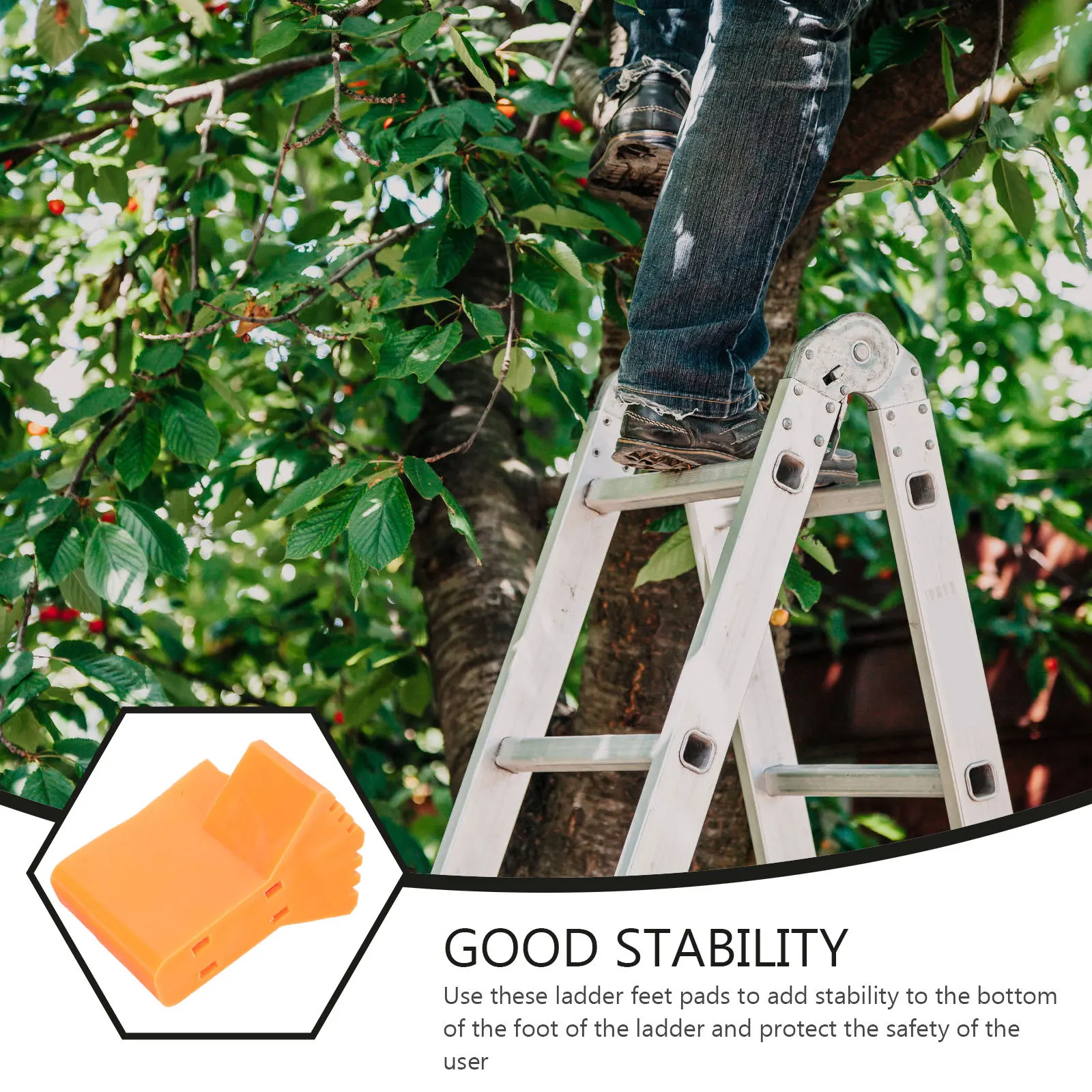 

2Pcs Non Slip Ladder Leg Caps Rubber Foot Pads Increase Friction Stability Accessories Ladder Feet Covers Stepladder Feet Caps