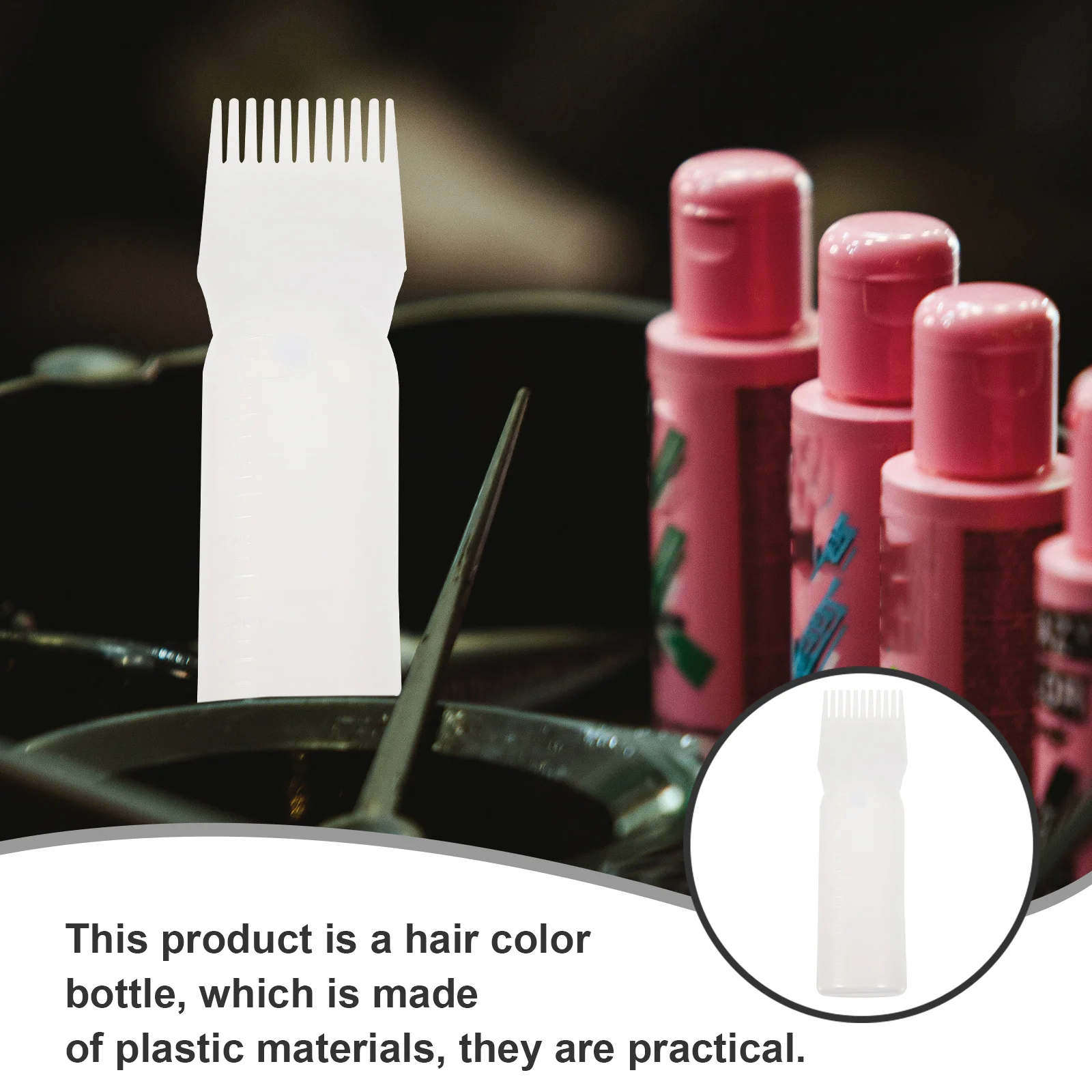 3Pcs Hair Dye Bottle Plastic Applicator Comb Smooth Durable Salon Hair Coloring Dyeing Tool Lightweight Hairdressing Shampoo - Image 4