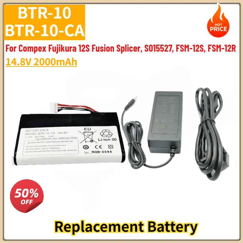 

BTR-10 BTR-10-CA High Quality Battery 14.8V 2000mAh for Compex Fujikura 12S Fusion Splice FSM-12S FSM-12R S015527 Brand New