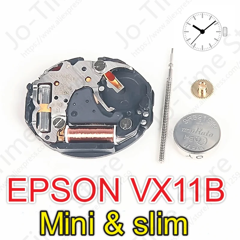 Slim Quartz Movement Vx11 Vx11b Three Hands 5.5 Inch Dial Watch Mechanism for DIY Handmade Custom Watch Projects