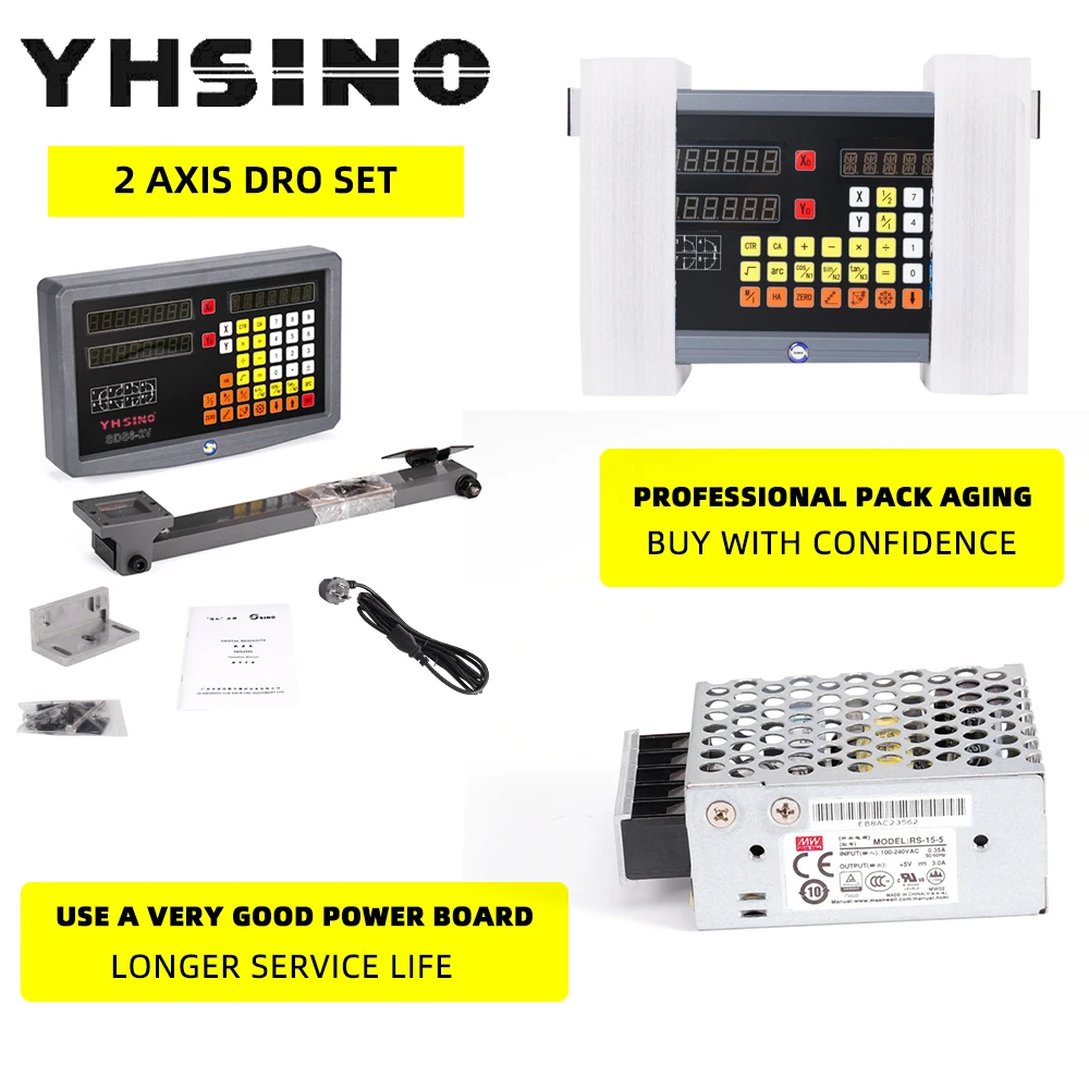 Ensemble de lecture numérique SDS2MS, Échelles linéaires YHSINO 5U, Capteur d'impression, 100mm à 1000mm, Dro pour tour, Moulin, CNC, Hot One Fast, Agre300 Set, Kit