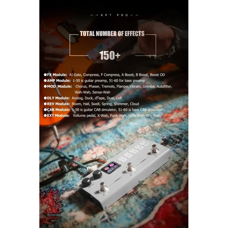Yuimer KPT PRO جيتار كهربائي باس معالج متعدد التأثيرات TANK-G ترقية KPTPRO مؤثر دواسة من M-VAVE
