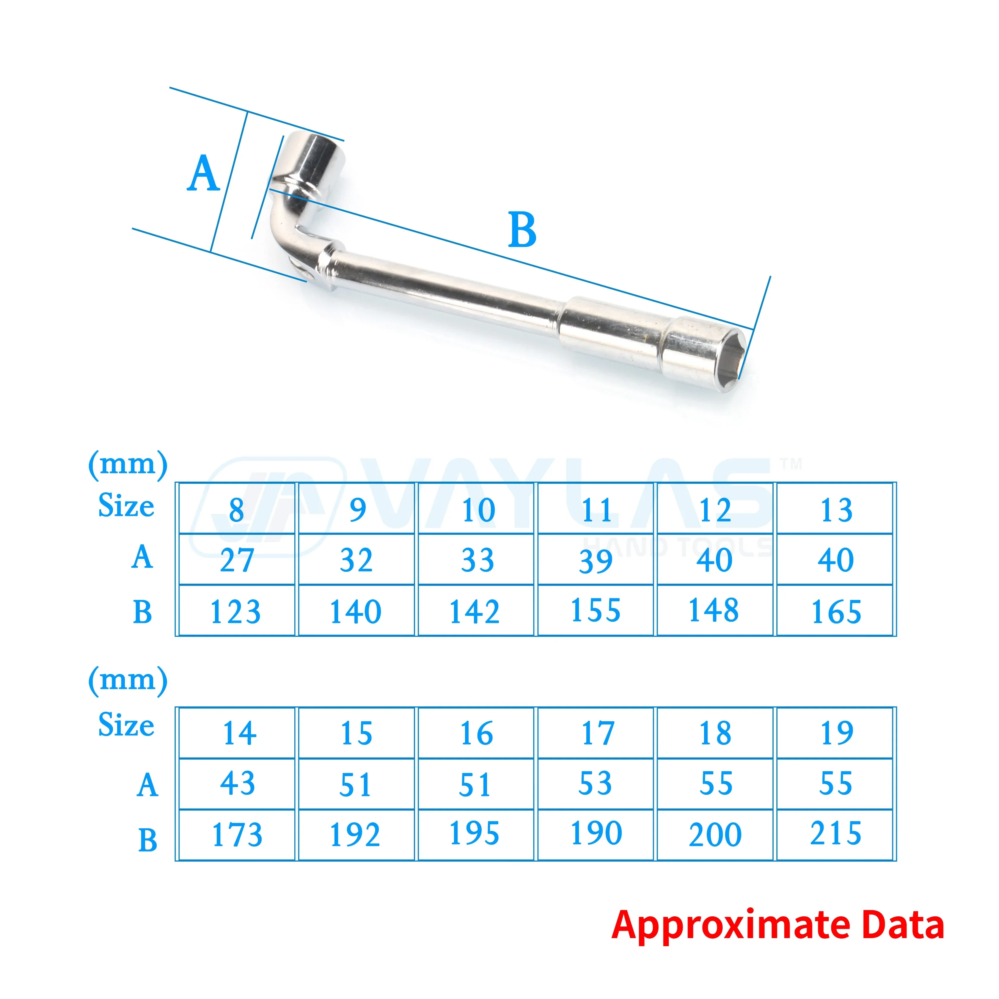 6-24mm L-Type Angled Socket Wrench Double Ended Nut Spanner with Thru Hole Multi-functional Socket Wrench Key Tools for Mechanic