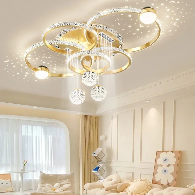 Modern Minimalist Master Bedroom Ceiling Lamp Living Room Restaurant Starry Sky Ring Lamp Interior Decoration Lighting Fixture