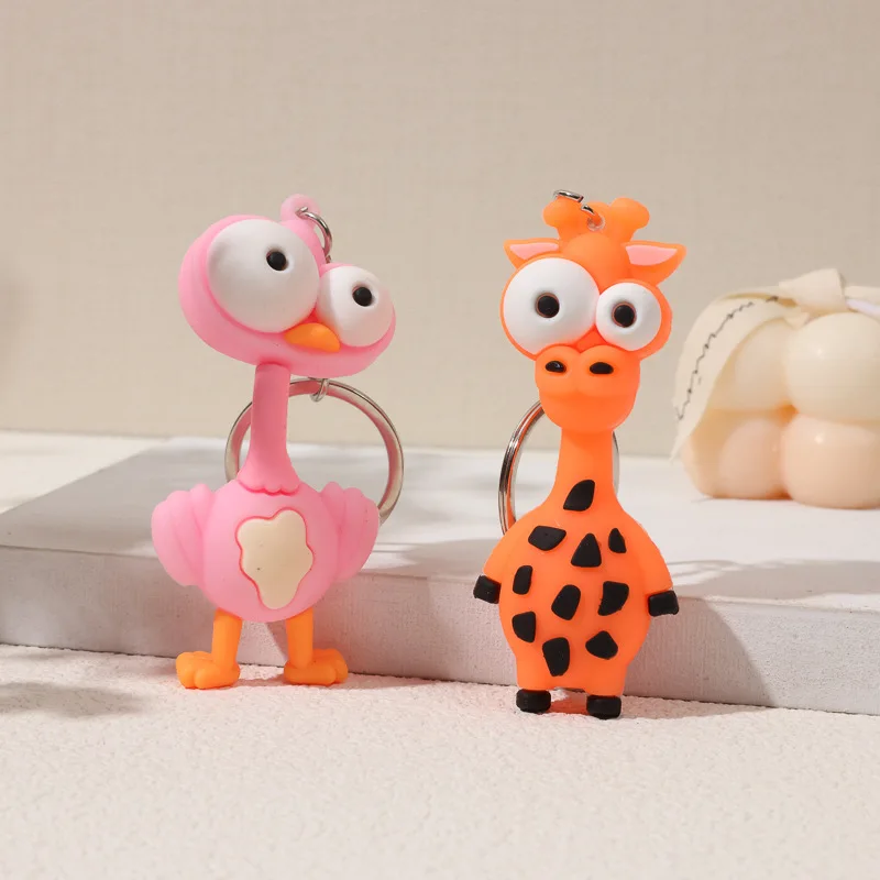 Cartoon Animals Keychain Resin Doll Couple Key Chain Men's and Women's Jewelry Bag Pendant Children Lovely Keychain wholesale