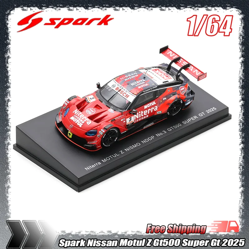 Nuevo Spark 1:64 Nissan Motul Z GT500 Super GT 2025, Modelo de Auto de Carreras de Aleación Fundida a Presión, Coleccionable para Entusiastas y Coleccionistas de Autos