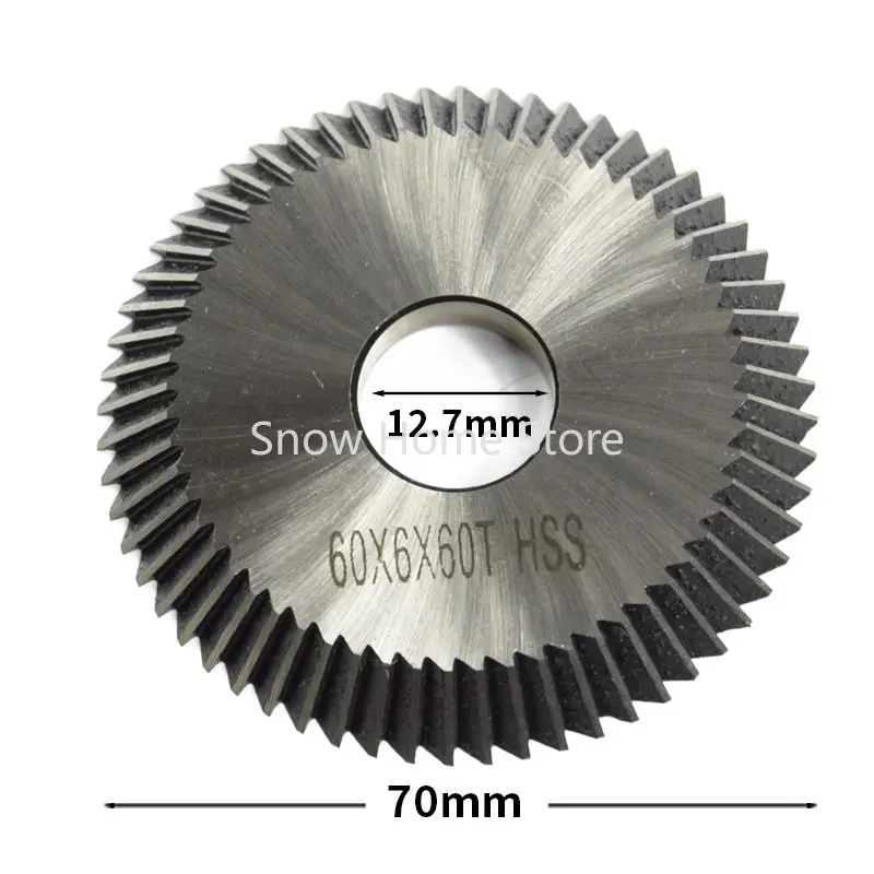 High-Speed Steel Cutting Saw Blade Single-Sided Tooth Key Milling Cutter Silver 60*16*6*60T Circular Saw Blade