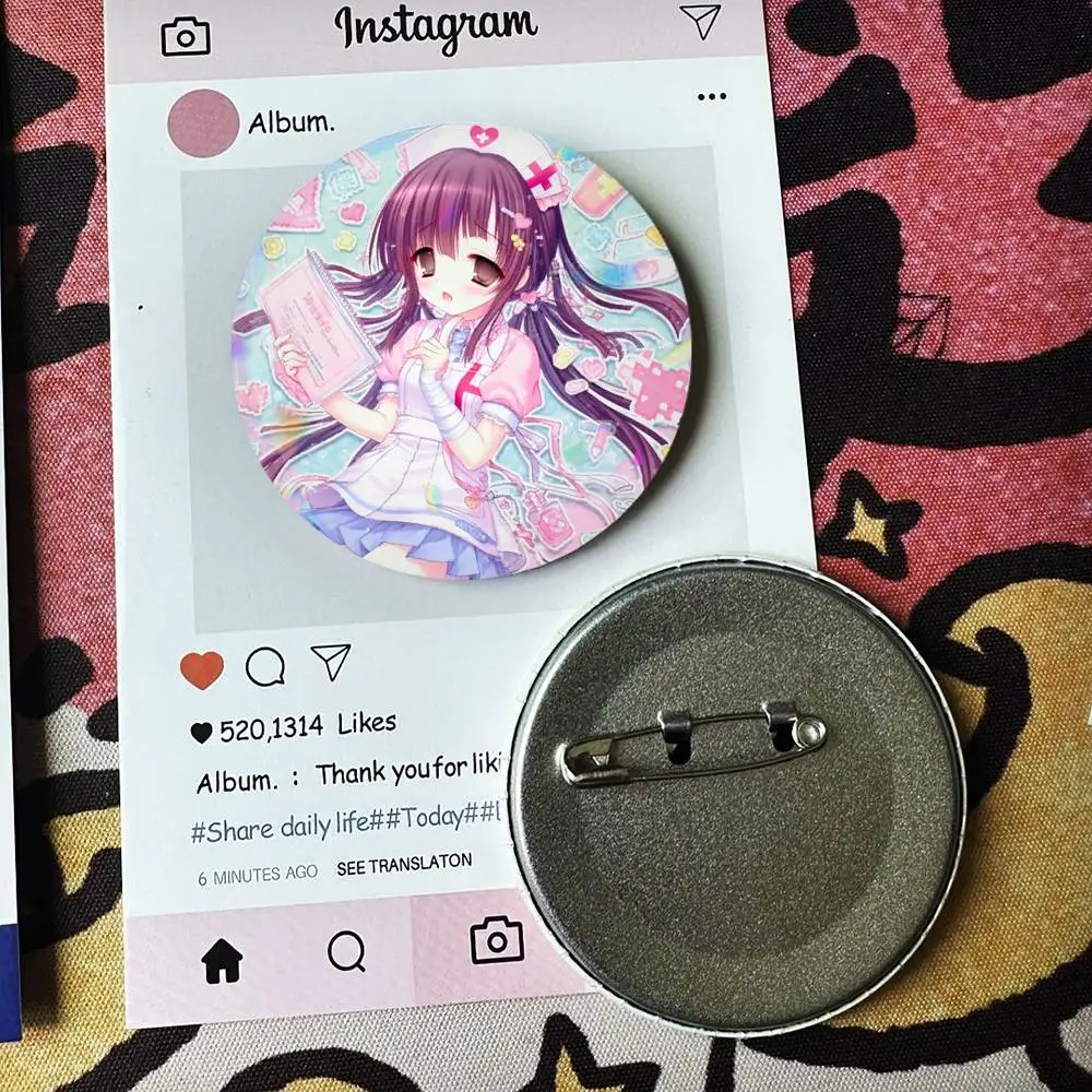 Video Game M-Mikan Tsumiki Badges 25 32 44 58 75 mm Round Fans Collect Friends Gifts Brooch Souvenir