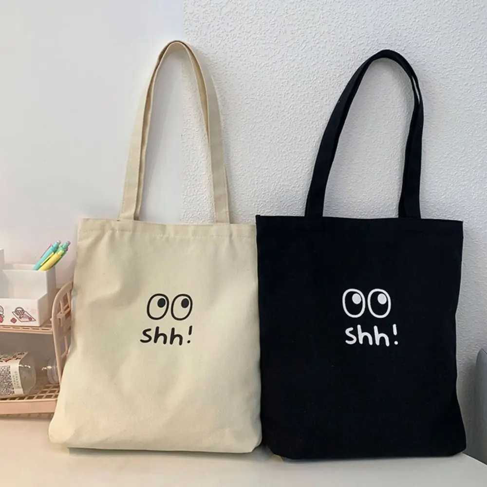 

All-match Casual Canvas Tote Bag Portable Zipper Mommy Handbag Lunch Bag Large Capacity Cloth Shoulder Bag Students