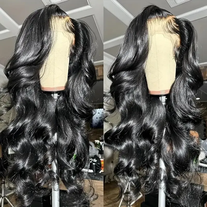 Rosabeauty 13X6 HD Transparent Prebleached Body Wave For Women Lace Frontal Wig 13X4 Front Human Hair Wig Water Wave 250 Density