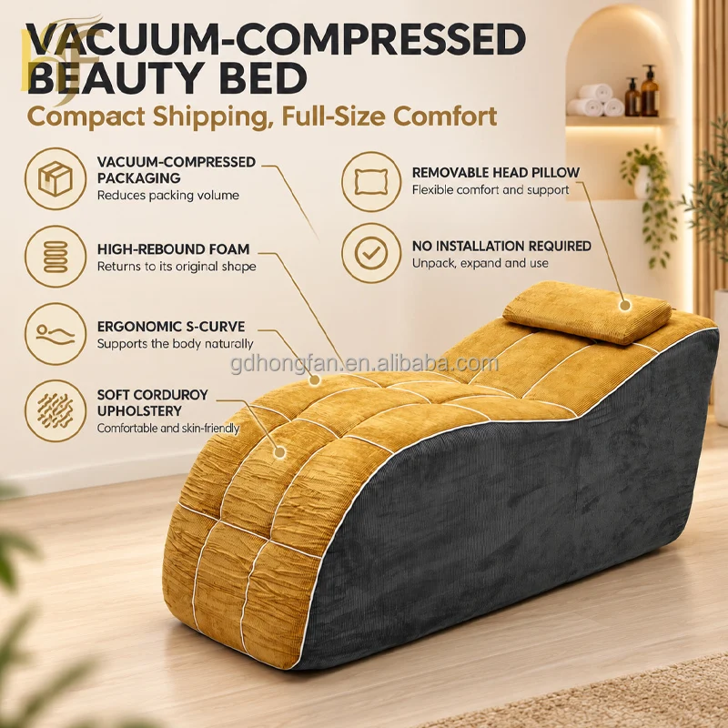Portable Beauty Bed Luxury Facial Care Lash Bed Beauty Salon Spa Beauty Compressible Massage Bed