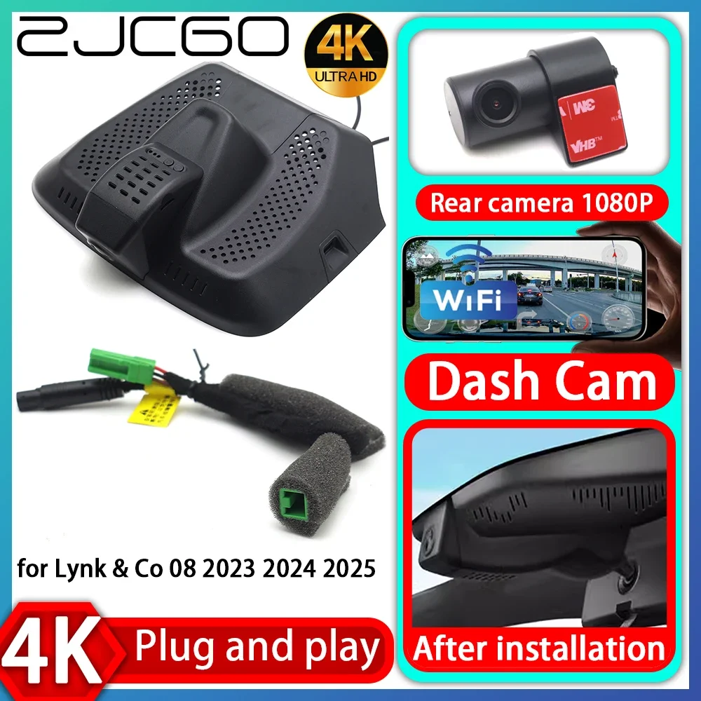 

ZJCGO UHD 4K 2160P Plug and Play DVR Dash Cam UHD Video Recorder for Lynk & Co 08 2023 2024 2025