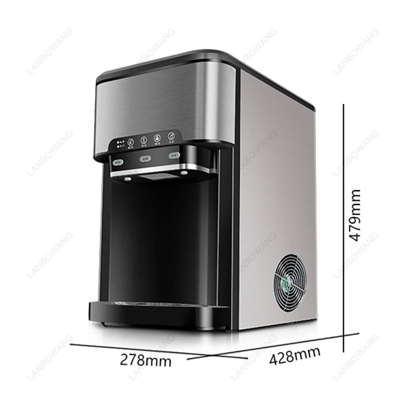 Stainless Steel Countertop Ice Maker, 48Lbs/24H Fast Bullet Ice Machine for Home Kitchen