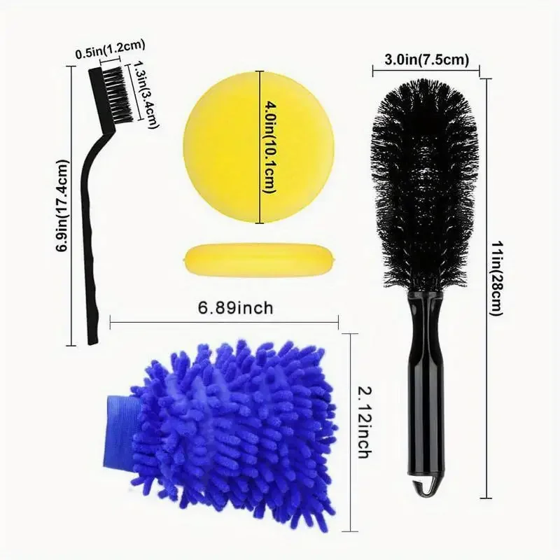 1Set /12Pcs/Pack Car Detail Brushes Soft Bristle Wheel Interior Cleaning Tools for Auto Care