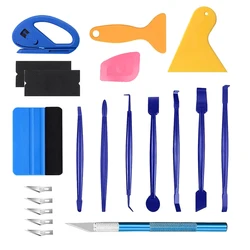 New Car Wrapping Tool Kit Auto Wrap Edge Trimming Stick Vinyl Scraper Utility Knife Micro Wrap Squeegee Window Film Tint Tools