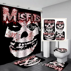 The misfits  3D Printed Shower Curtain Waterproof Bathroom Curtain Anti-slip Bath Mat Set Toilet Rugs  K01