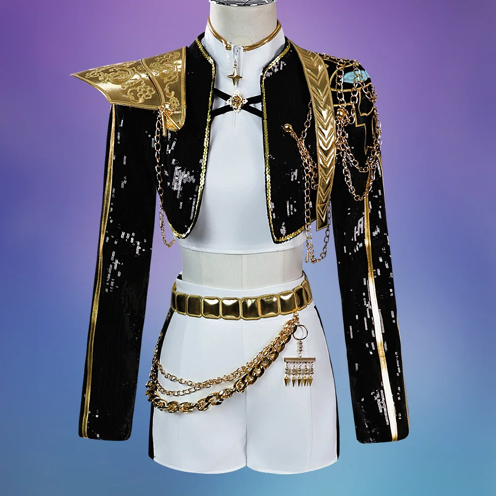 أطفال Kpop الشيطان هنتر هنتر رومي ميلا zuoyi تأثيري حلي الأسود والذهب مجموعة الأطفال فتاة المعبود لعب الأدوار زي #2