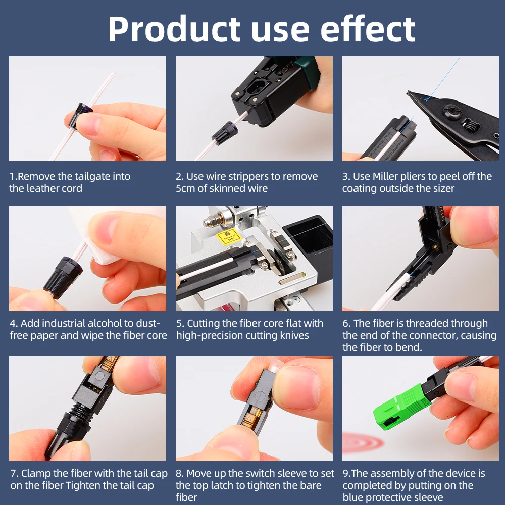 SIGS Fiber Cold Splicer Fiber Optic Connector SC-APC Connector FTTH Embedded Leather Wire Quick Connector